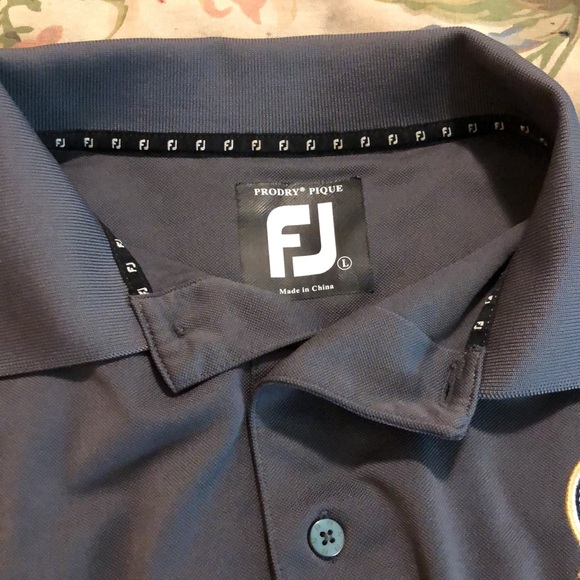FOOTJOY Size Large Polo Golf PGA Logo Titleist Logo Dark Gray Casual $79 NEW - Picture 15 of 16